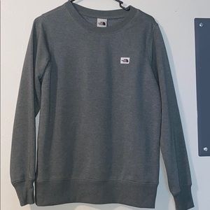 Green North Face crew neck